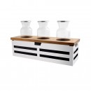 Crate White Stainless Steel Beverage Station w/ 3 Bottles