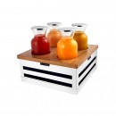 Crate White Stainless Steel Beverage Station w/ 4 Bottles