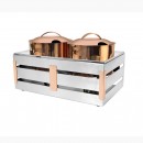 Crate Mirror Stainless Steel and Copper Trim Soup Station