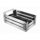 Crate Brushed Stainless Steel and Black Trim Condiment Caddy with 6 Divider Insert