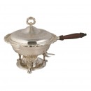 Queen Anne Mirror Induction SS Round Chafing Dish with Wood Handle 1.5 Ltr