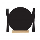 Silhouette Table Chalk Board - Plate - (Wooden Base) Including Chalk Marker