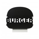 Securit Silhouette Table Chalk Board - Burger (Alu. Base) - Including Chalk Marker