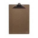 Securit Wooden Menu Clipboard, Brown with stainless steel clip, A4 size