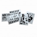 Stencil Art - (Letters, Numbers, Signs & Pictograms) - Set of 5