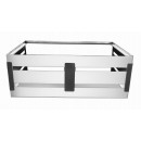Crate Brushed Stainless Steel and Black Trim Hinged Modular Station Stand