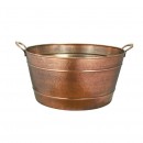 Marrakech Burnt Copper Finish Hammered Oval Tub
