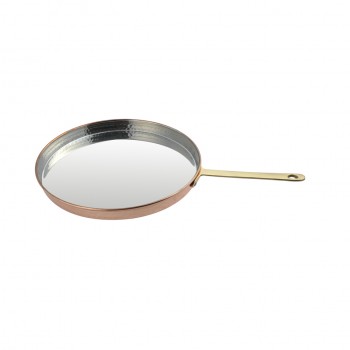 Skyserv Induction Hammered Copper Finish Round Pan with Gold Handle