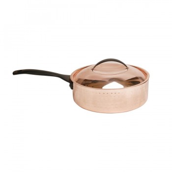 Skyserv Induction Hammered Copper Finish Round Saute Pan with Lid