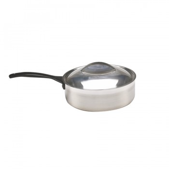 Skyserv Induction Dual Finish Stainless Steel Round Saute Pan with Lid