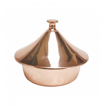 Skyserv Induction Hammered Copper Finish Round Tagine with Lid
