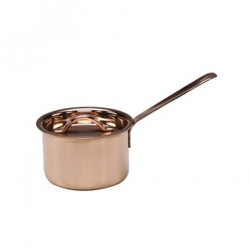 Mini Byte Copper Finish Sauce Pan with Lid & Solid Handle
