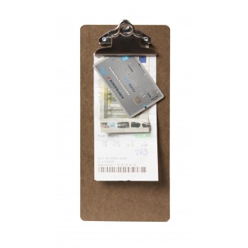 Securit Wooden Bill Presenter Clipboard, Brown with stainless steel clip, A4 size